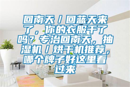 回南天／回藍(lán)天來(lái)了，你的衣服干了嗎？專治回南天，抽濕機(jī)／烘干機(jī)推薦，哪個(gè)牌子好這里看過(guò)來(lái)