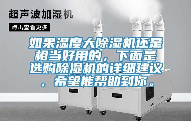 如果濕度大除濕機(jī)還是相當(dāng)好用的，下面是選購(gòu)除濕機(jī)的詳細(xì)建議，希望能幫助到你。