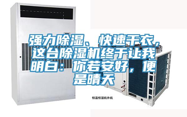 強(qiáng)力除濕、快速干衣，這臺除濕機(jī)終于讓我明白：你若安好，便是晴天