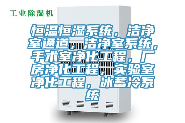 恒溫恒濕系統(tǒng)，潔凈室通道，潔凈室系統(tǒng)，手術(shù)室凈化工程，廠房凈化工程，實驗室凈化工程，冰蓄冷系統(tǒng)