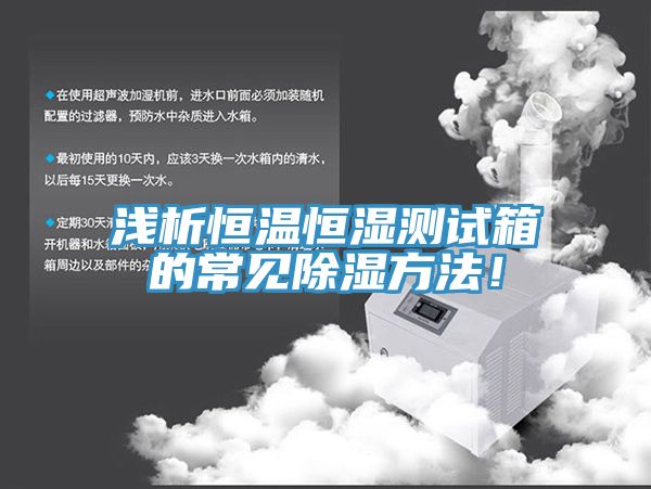淺析恒溫恒濕測試箱的常見除濕方法！
